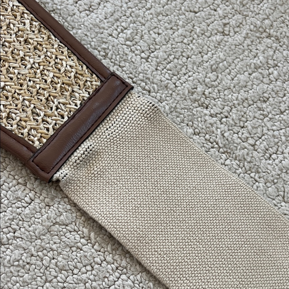 WHBM Brown Raffia Woven Belt with Leather Accents - Picture 5 of 8